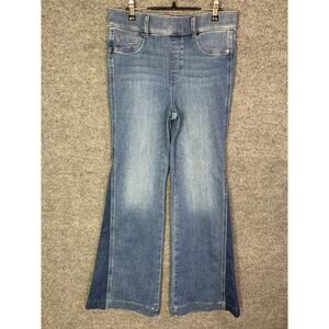 SPANX Flare Jeans Blue Denim Pull‎ On Women's Stretch Size M